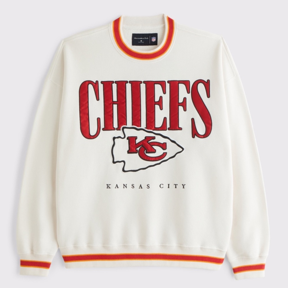 Abercrombie Kansas City Chiefs Sweatshirt NFL Vintage Graphic Crew XL